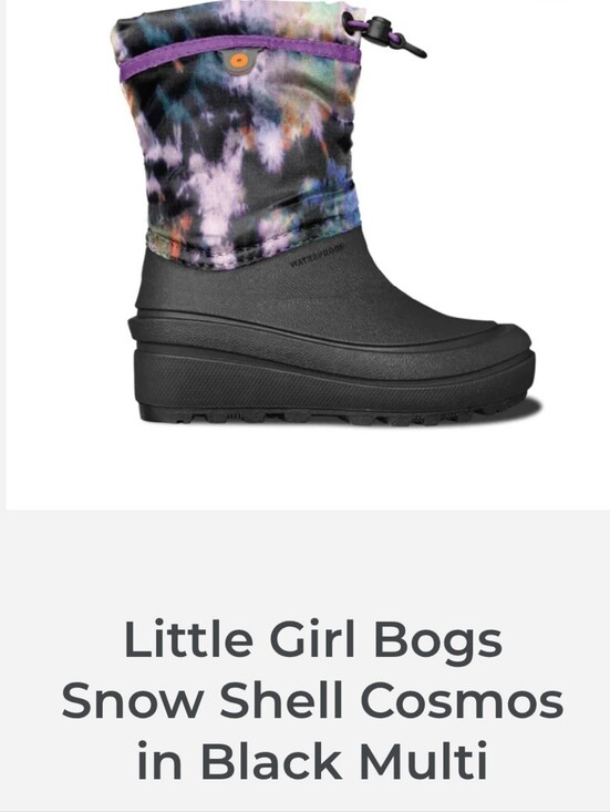 Bogs Other - NWOT Girl's Bogs Snow Shell Boot in Black with Purple Multi Upper
